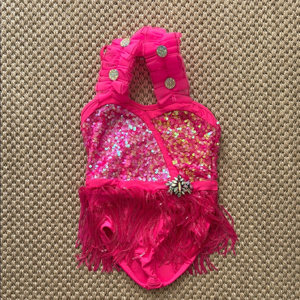 Revolution Dancewear Jazz Hot Pink Kids Dance Costume size 4-5 year